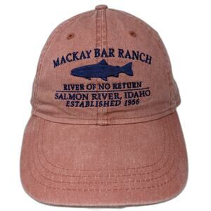 Ouray Baseball Cap Red Blue One Size Strapback Mackay Bar Ranch Salmon River Hat